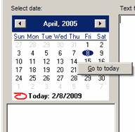 Figure 7.2a - Navigating the Calendar - Select Date Method 1